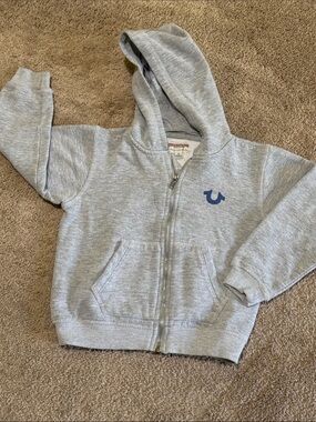 True Religion Classic Logo Heather Grey Zip Hoodie